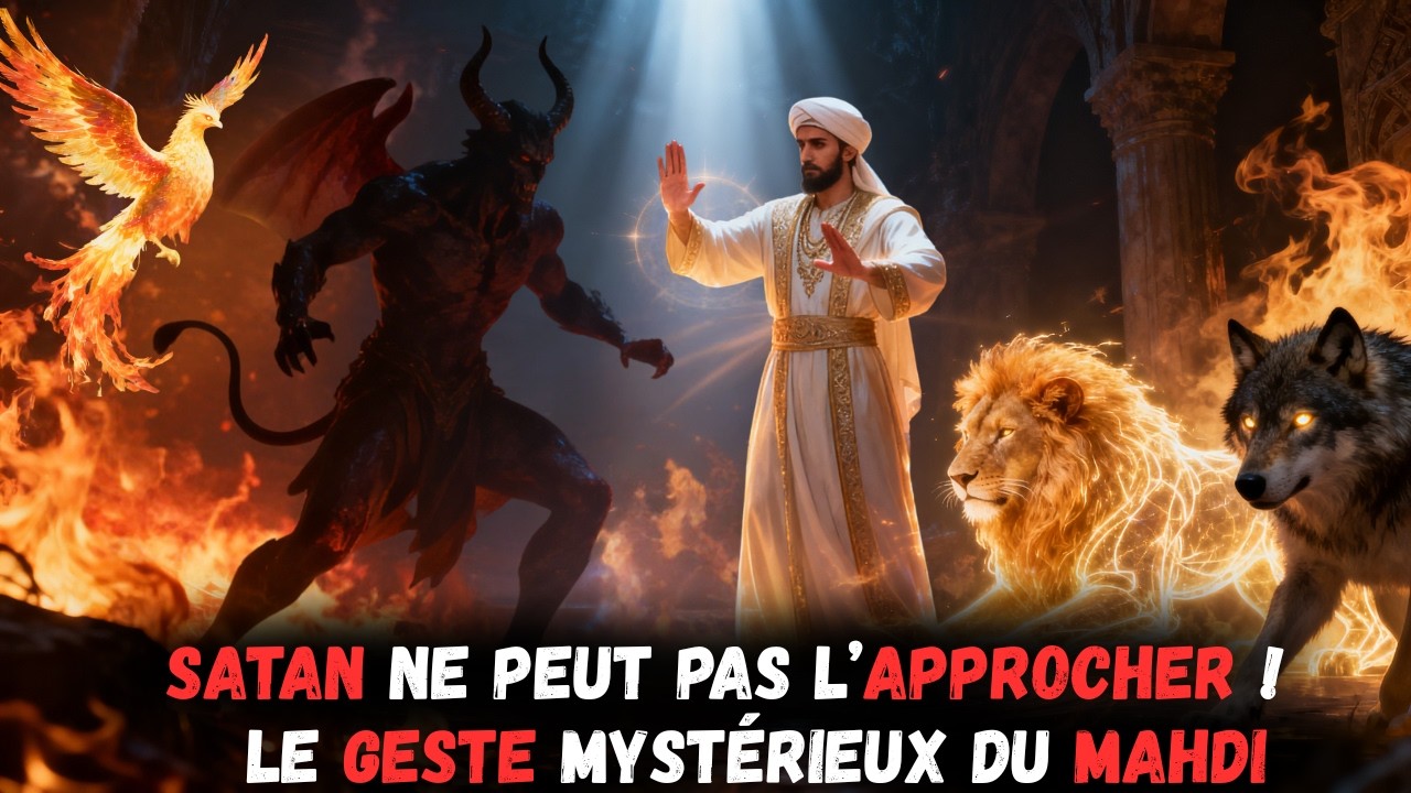 Un geste du Mahdi déconcerte Satan, l'empêchant de l'approcher.
