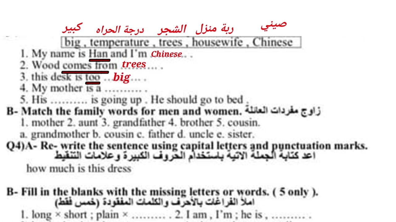 انكليزي سادس ابتدائي جميع الاسقاطات المهمه مع طريقه بسيطه للاجابه على الاسئله الوزاريه