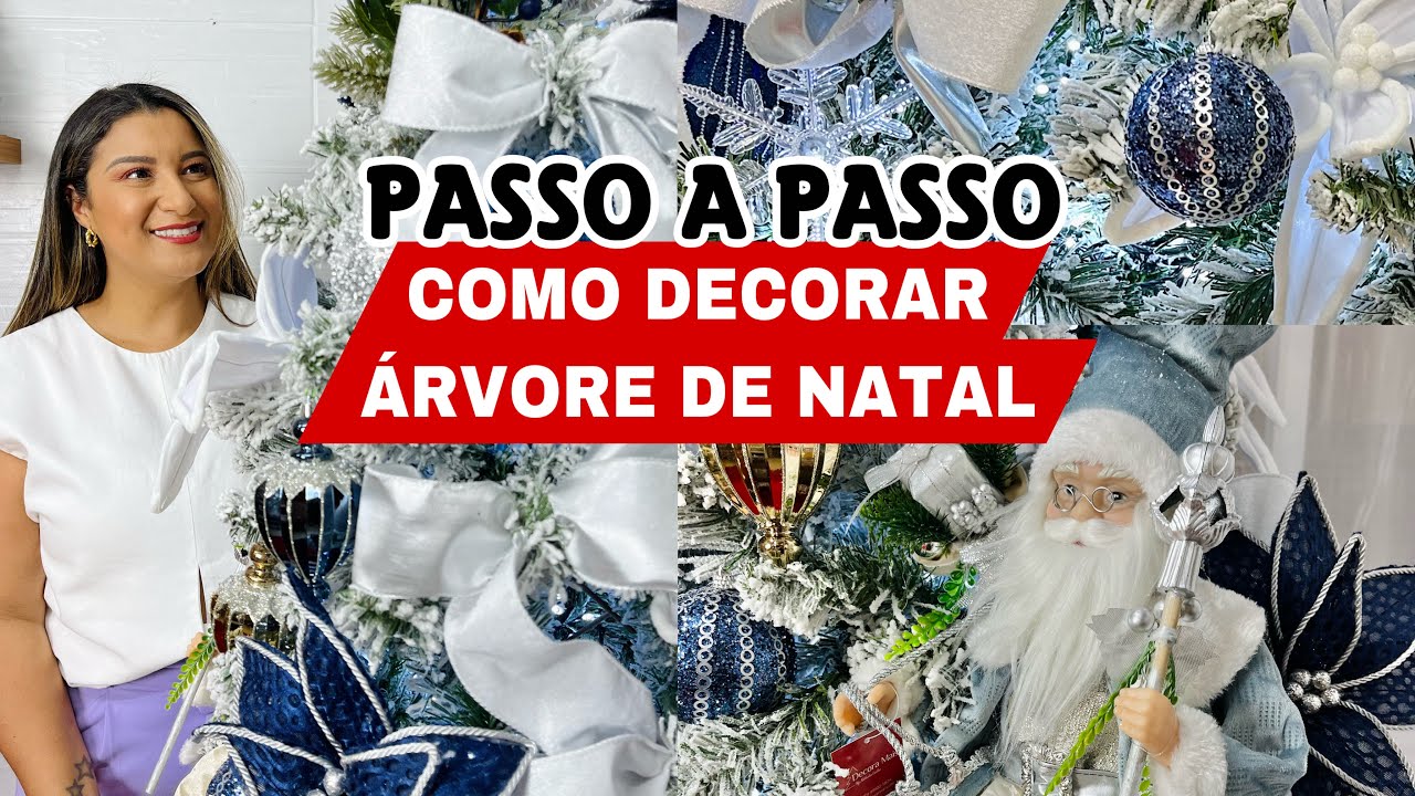 NATAL 2023 ÁRVORE DE NATAL AZUL, BRANCO E PRATA DECORAÇÃO COMPLETA DICAS E TENDÊNCIAS #natal2023