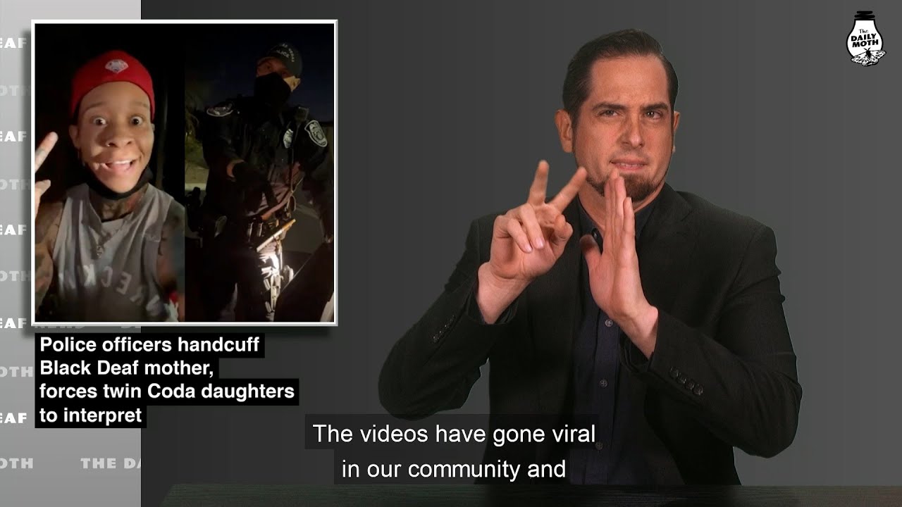 Police officers handcuff Black Deaf mother, forces twin Coda daughters to interpret