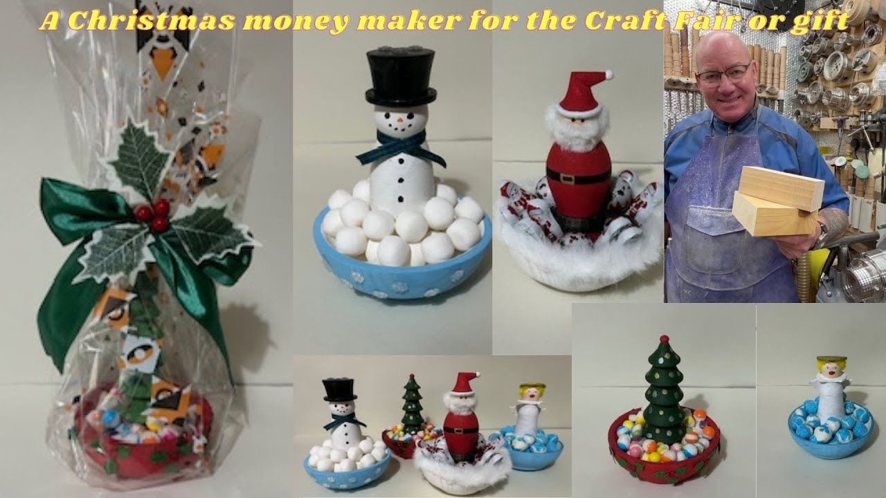 Woodturning. A Christmas money maker for the Craft Fair or gift.