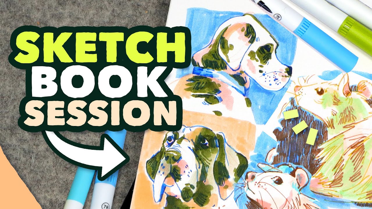 Filling a Sketchbook Page (with my FAVOURITE markers!) Ohuhu markers