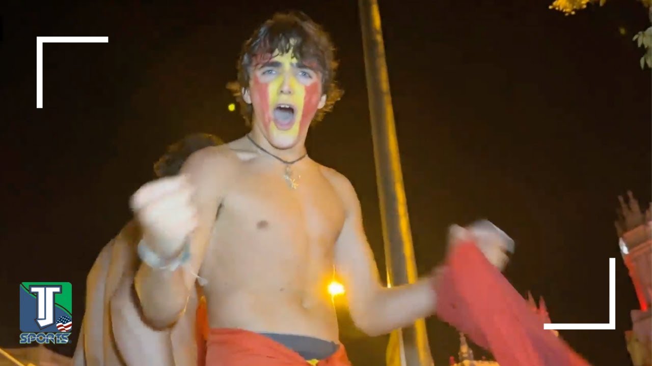 Spanish PARTY after defeating England in 2024 UEFA Euro Final: 