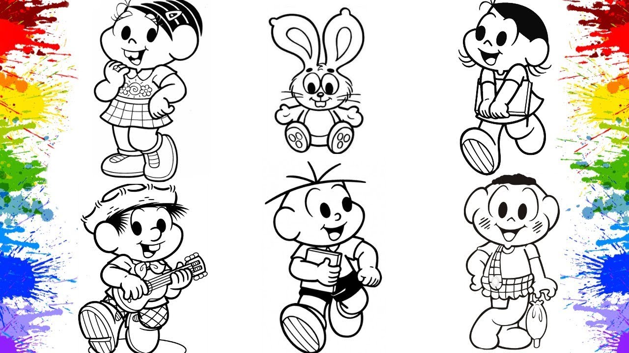 Colorindo Desenho da Turma da Mônica em Português e desenhos animados Portugues