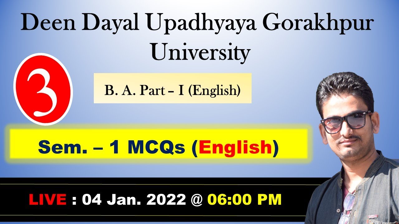 MCQ Session - 3 || DDUGU BA - 1 English || Semester - 1 End Term Exam