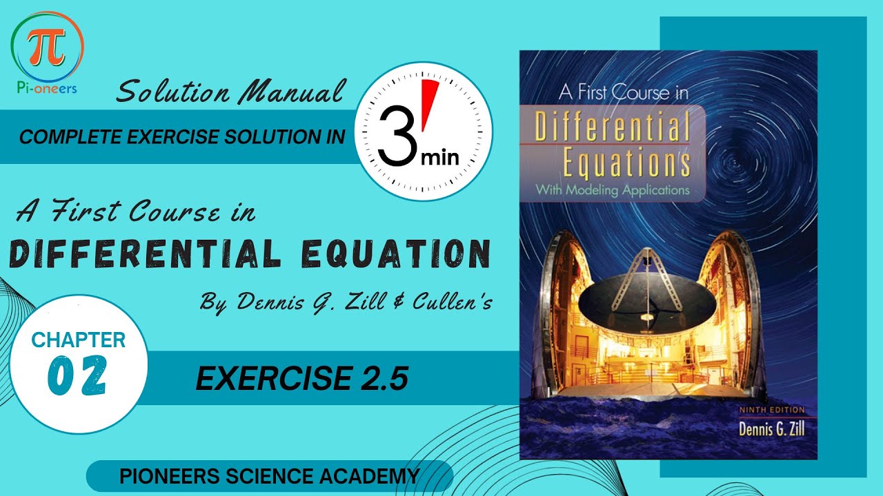 Chapter 02 | Exercise 2.5 | Differential Equations By Zill & Cullen's