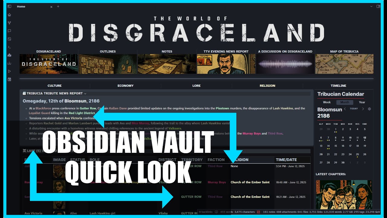 I Built a Large-Scale Obsidian Vault for Writing and World Building (and You Can Use It)