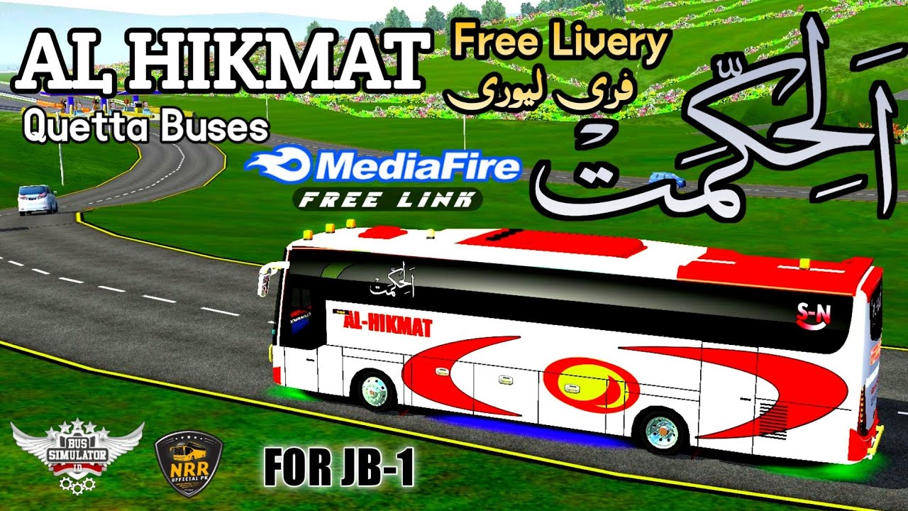 Al Hikmat New Daewoo Bus|| Free HD Livery With Link || Bussid Livery For Jb 1 || Quetta Buses || NRR