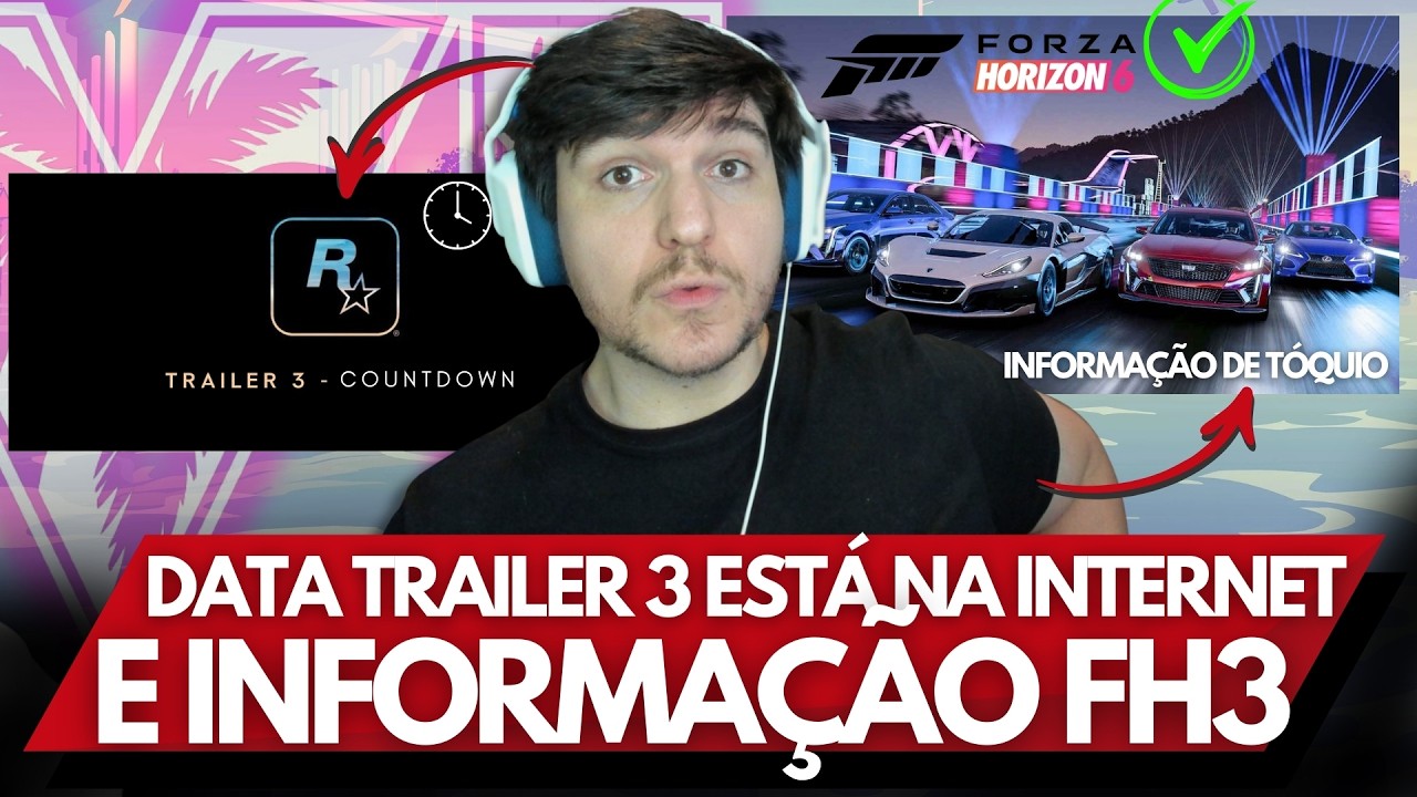 DATA DO TRAILER 3 GTA 6 ESTAVA NA NOSSA CARA E NÃO PERCEBEMOS???? E FORZA HORIZON 6 GANHA INFORMAÇÃO