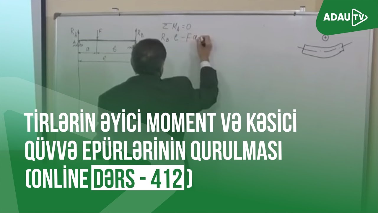 Tirlərin əyici moment və kəsici qüvvə epürlərinin qurulması (Online dərs -412)
