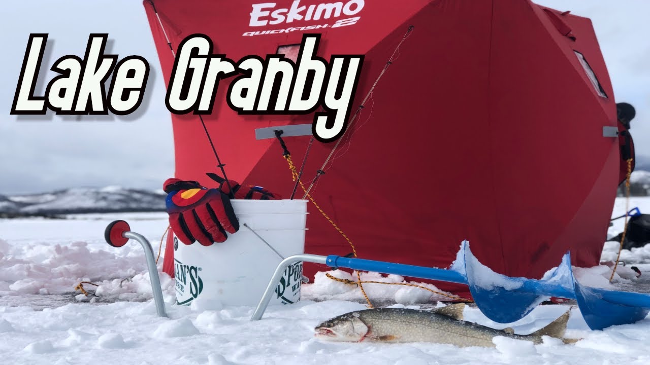 Ice fishing Lake Granby (2020)