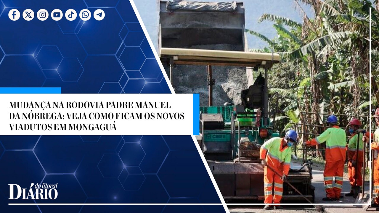 Mudança na Rodovia Padre Manuel da Nóbrega: veja como ficam os novos viadutos em Mongaguá