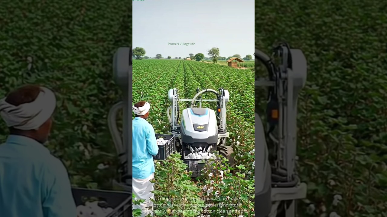 Amazing Robotic Cotton Harvester 🌿 | Smart Cotton Picking Machine #cotton #robot #smartfarming
