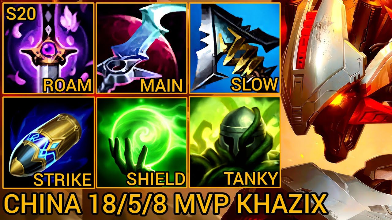 Challenger Khazix Quadrakills MVP S Rating 18/5/8 - China Wild Rift New Meta Build & Runes By Tiarty