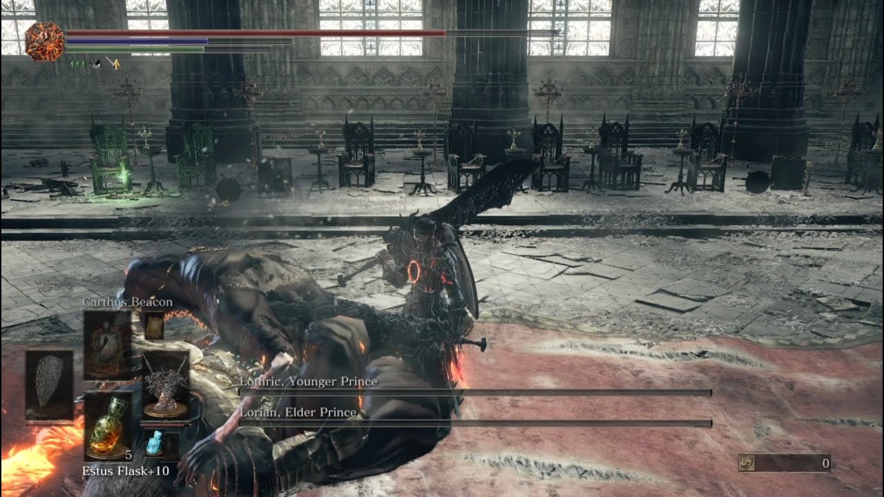 Dark Souls 3 NG+6 - Defeating Lothric & Lorian with Ringed Knight Paired Swords⚔️🔥
