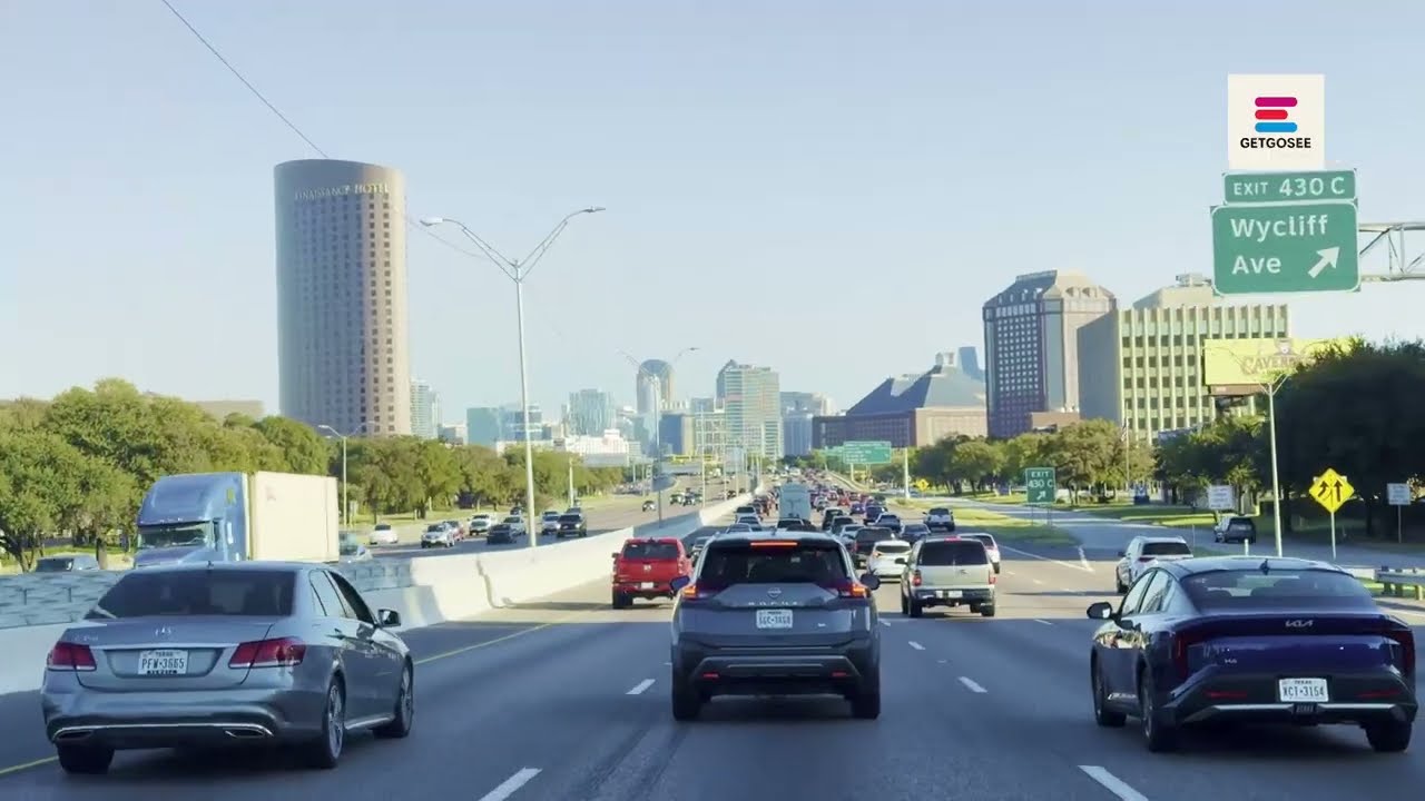 Downtown Dallas Texas | A drive along Interstate 35E South | Get Go See