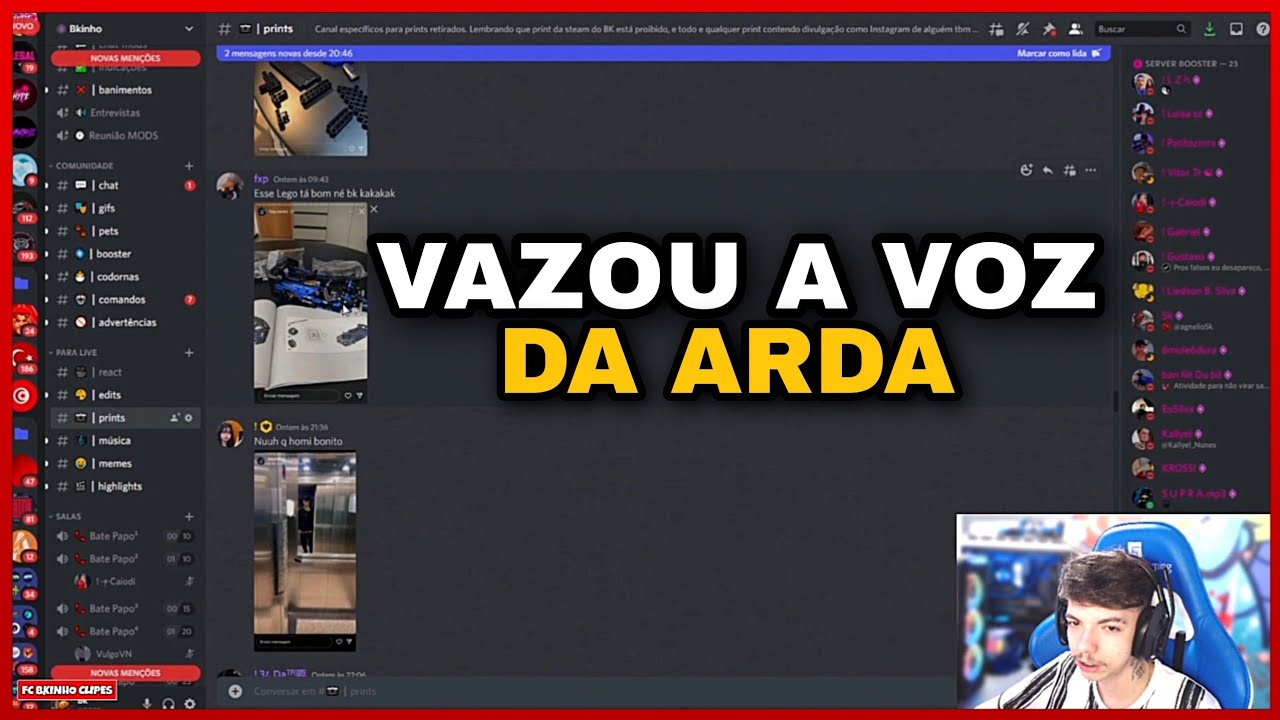 VAZOU A VOZ DA ARDA NA CASA DO BK *chat vai a loucura kkk*