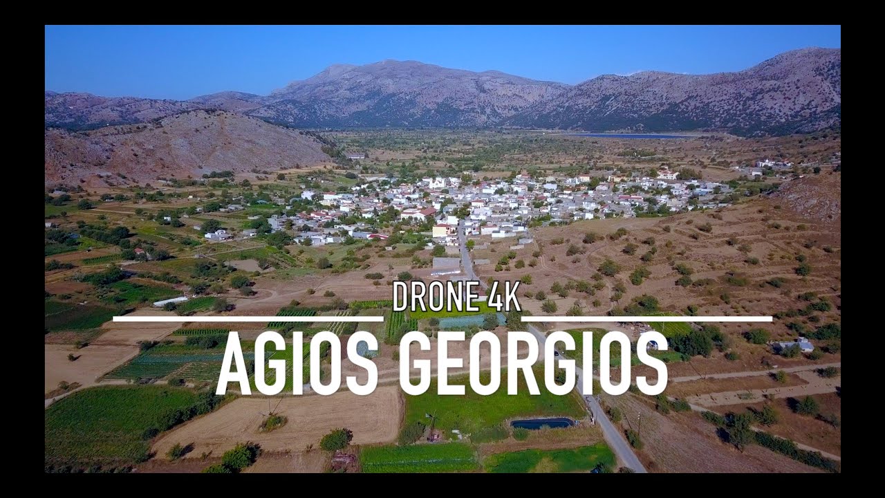 AGIOS GEORGIOS 4K Drone CRETE GREECE Άγιος Γεώργιος Λασιθίου Κρήτη