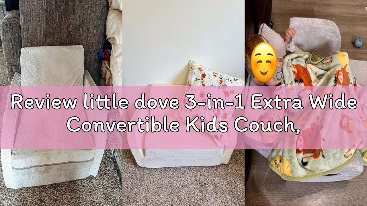 Review little dove 3-in-1 Extra Wide Convertible Kids Couch, Flip Open Toddler Couch to Lounger, Com