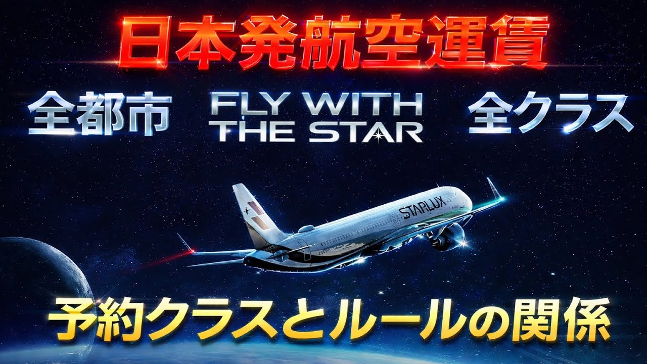 「OW加盟に備えよう」JX・スターラックス運賃の全て！＜予約クラスとルールの関係＞　※熊本発が抜けていますが、福岡発と同料金です。