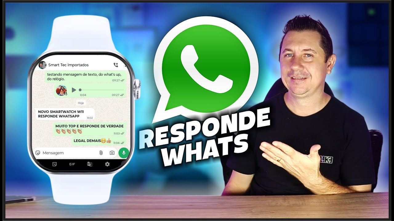 FINALMENTE um Smartwatch BARATO que RESPONDE WHATSAPP! MICROWEAR W11 PRO