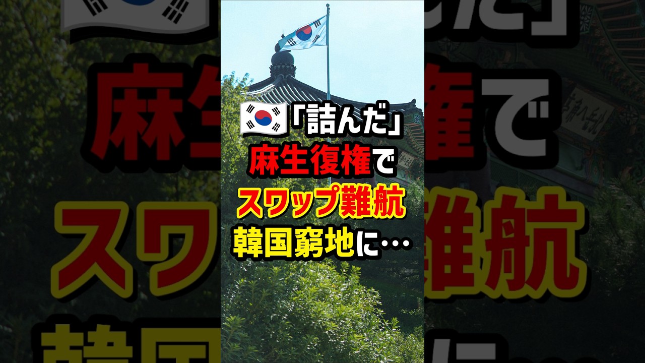 🇰🇷｢詰んだ｣麻生復権でスワップ難航&hellip;K国窮地に　　　#海外の反応