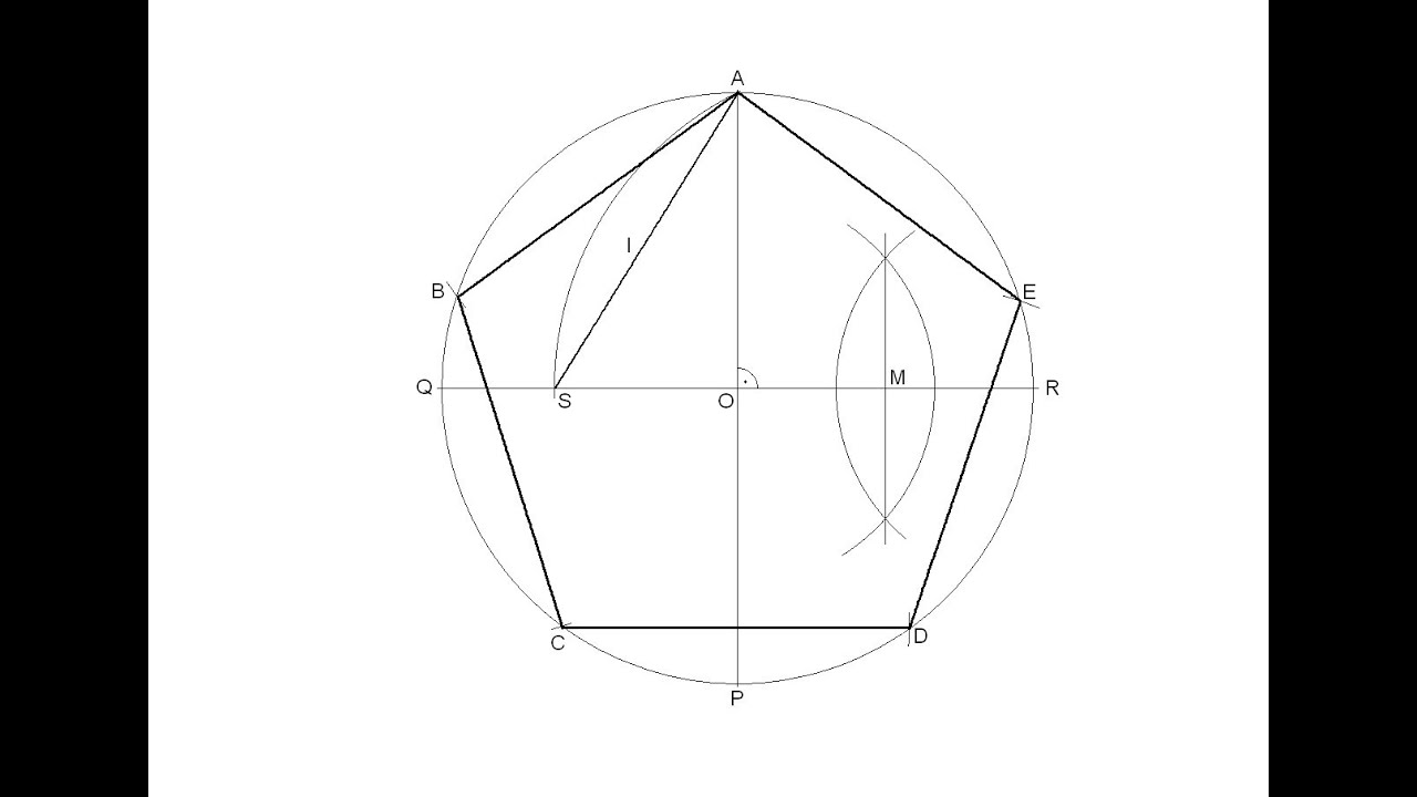 Pentágono regular inscrito en una circunferencia