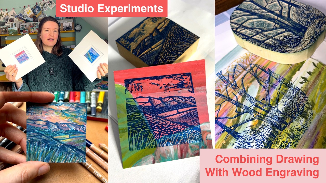 Studio Experiments - Combining Drawing With Wood Engraving