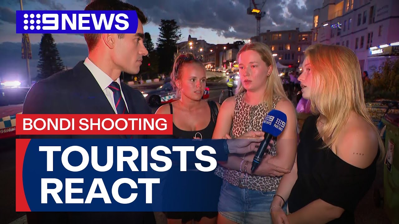 Tourists recount incident at Sydney's Bondi Beach | 9 News Australia