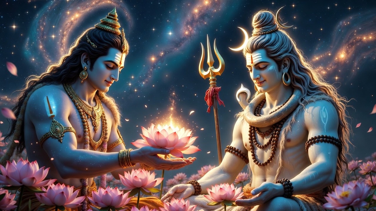 🕉️Vishnu’s Supreme Devotion to Lord Shiva🌺The Promise of 1008 Lotuses#VishnuAndShiva#DivineStory