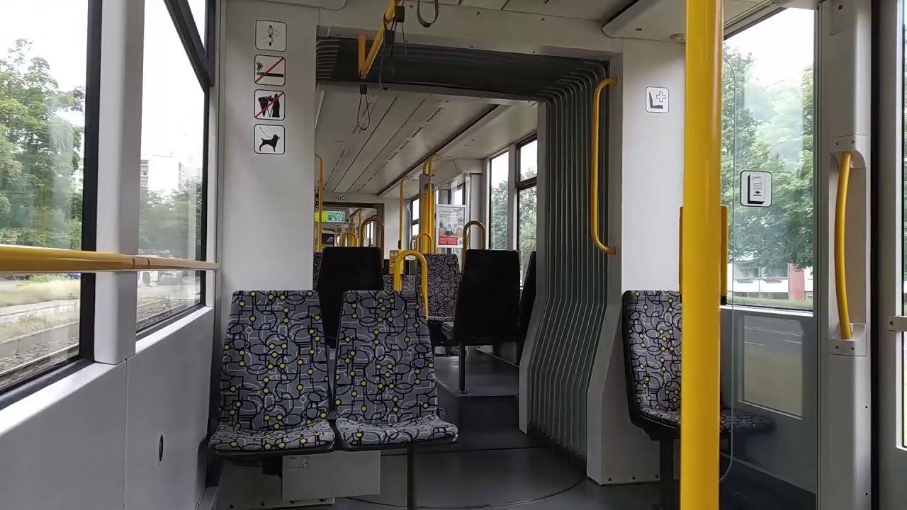 Mitfahrt in der Straßenbahn in Gera (NGT8G)