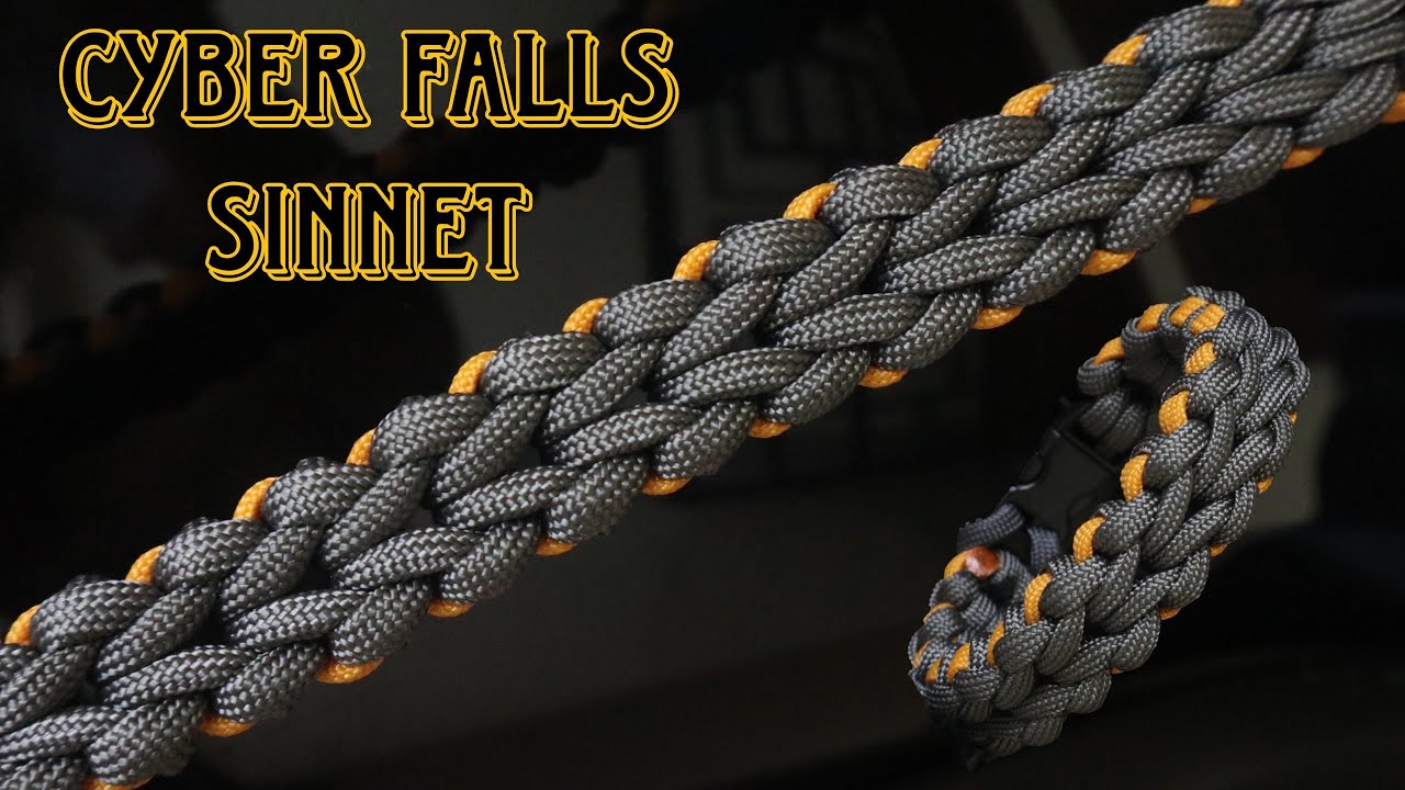 HOW TO MAKE THE CYBER FALLS SINNET PARACORD BRACELET, EASY PARACORD TUTORIAL, DIY