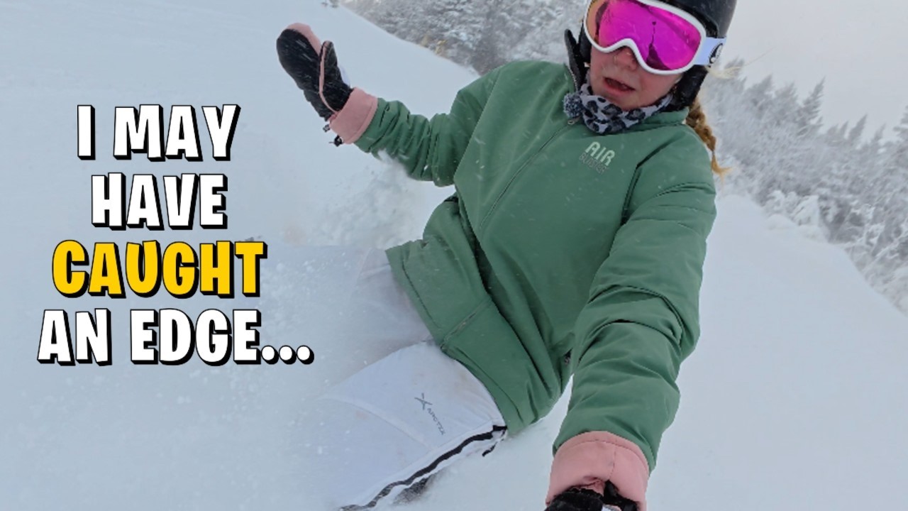 Кататься на сноуборде при ветре сложнее, чем кажется! Страттон Маунтин, Вермонт.