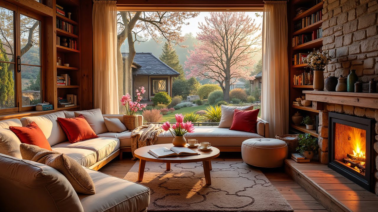Soft Spring Jazz Coffee ☕ Peaceful European Morning for Deep Focus and Productivity