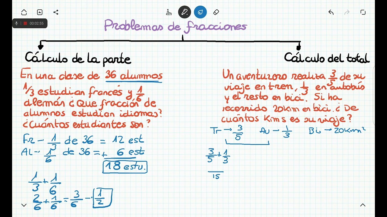 12. Aprendemos a resolver problemas de fracciones. Parte 1.