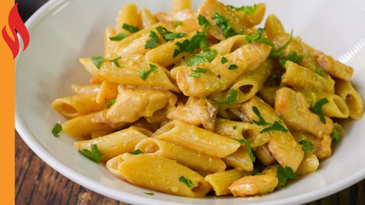 Рецепт сливочной пасты с курицей и карри | Как?