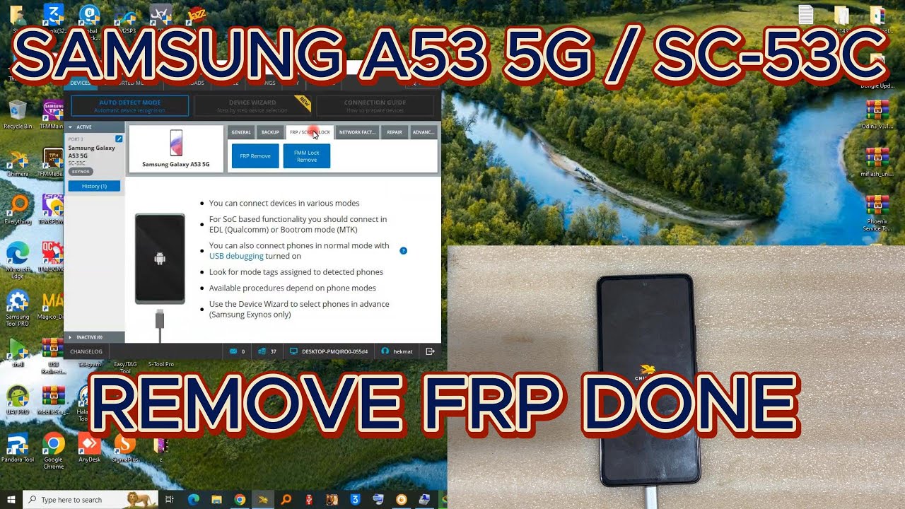 REMOVE FRP A53 5G SC-53C VIA TEST POINT BY CHIMERA TOOL DONE