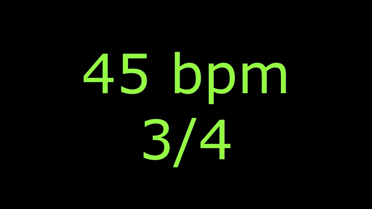 Metrónomo 45 bpm 3/4-Volumen Alto - Para practicar ejercicios de Guitarra Eléctrica-Bajo-Batería.