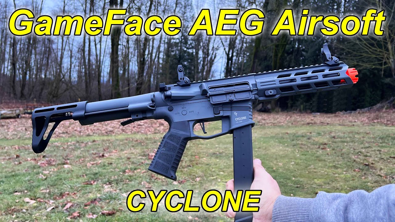 Our First Airsoft!  Game Face GFCR Cyclone AEG Full/Semi-Auto Rifle REVIEW #airsoft