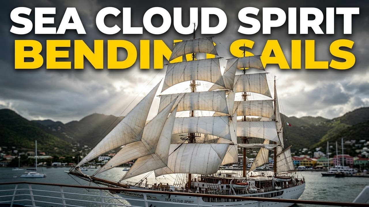 Sea Cloud Spirit Bending the Sails ⛵ | Philipsburg, St Martin | From Marella Discovery 2