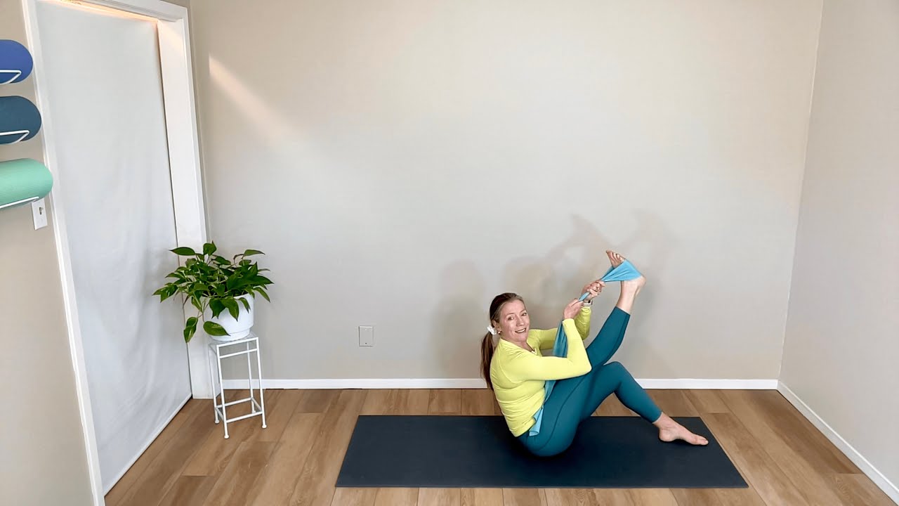 Full body Pilates with a resistance band