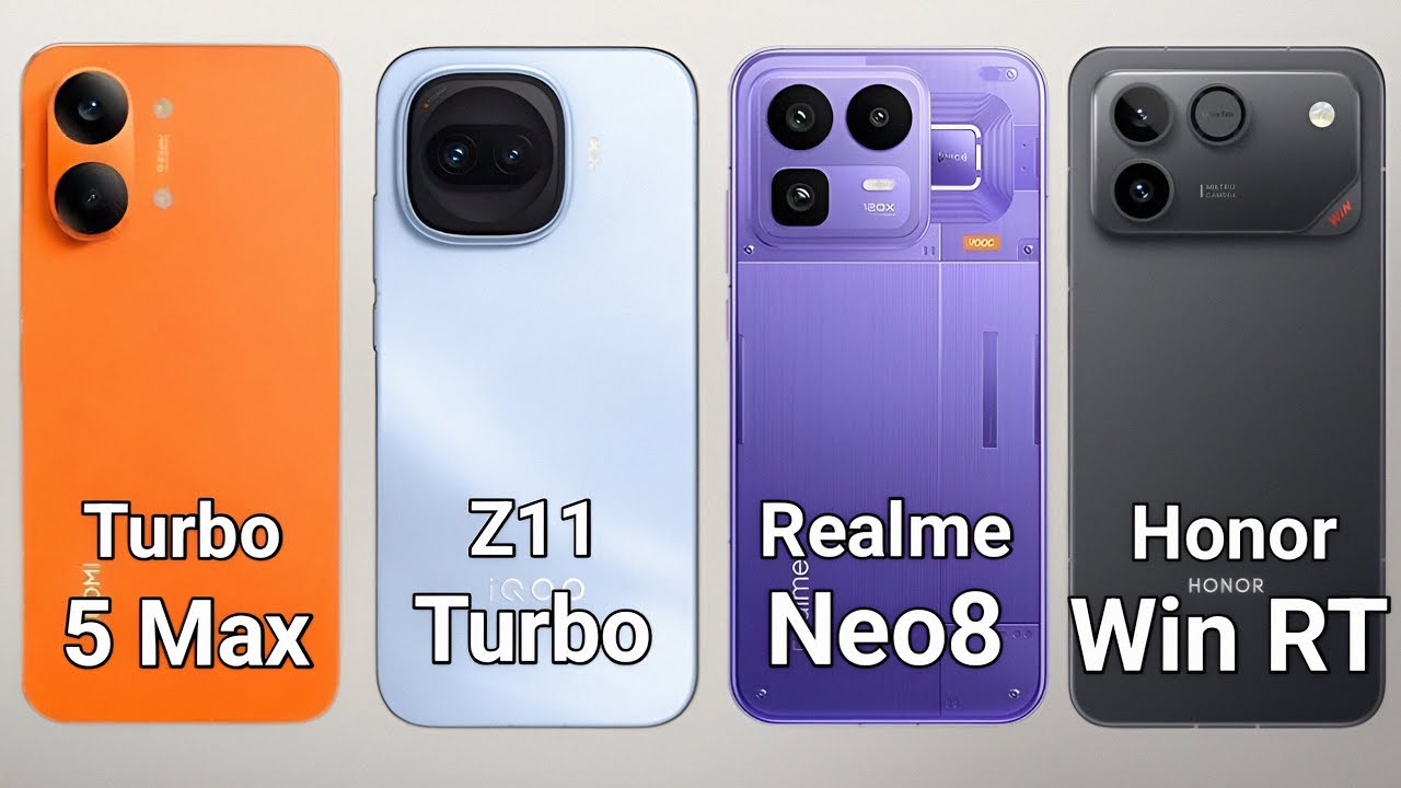 Redmi Turbo 5 Max vs vivo iQOO Z11 Turbo vs Realme Neo8 vs Honor Win RT