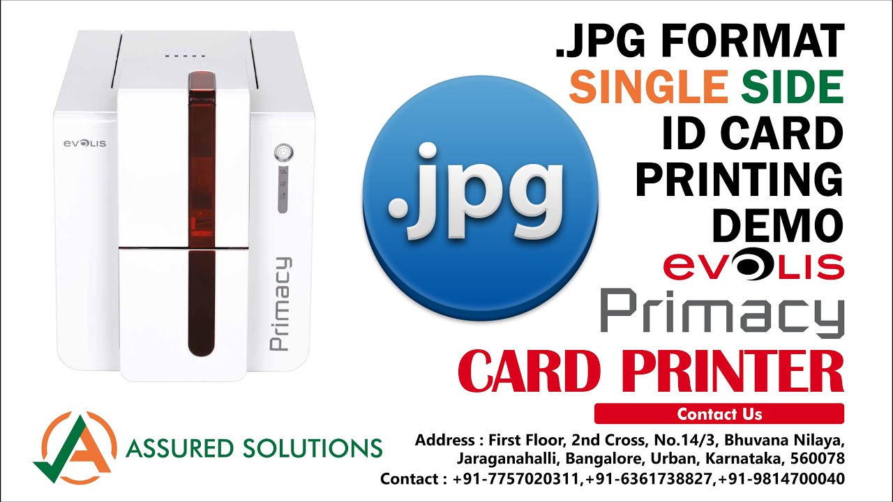 Single Side JPG Printing Demo | Evolis Primacy School ID Card Printer | Assured Solutions