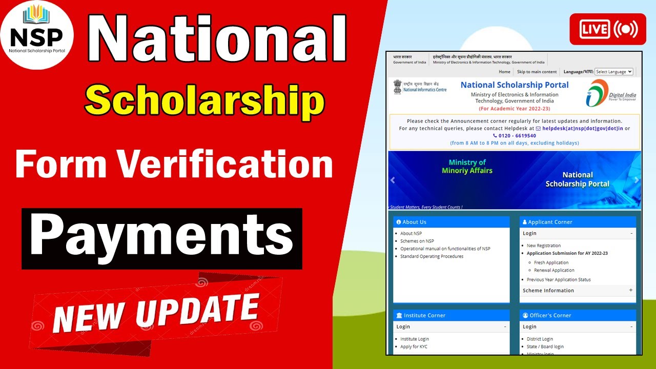 National Scholarship Payment 2022-23 New Update 🔥ICT Academy NSP