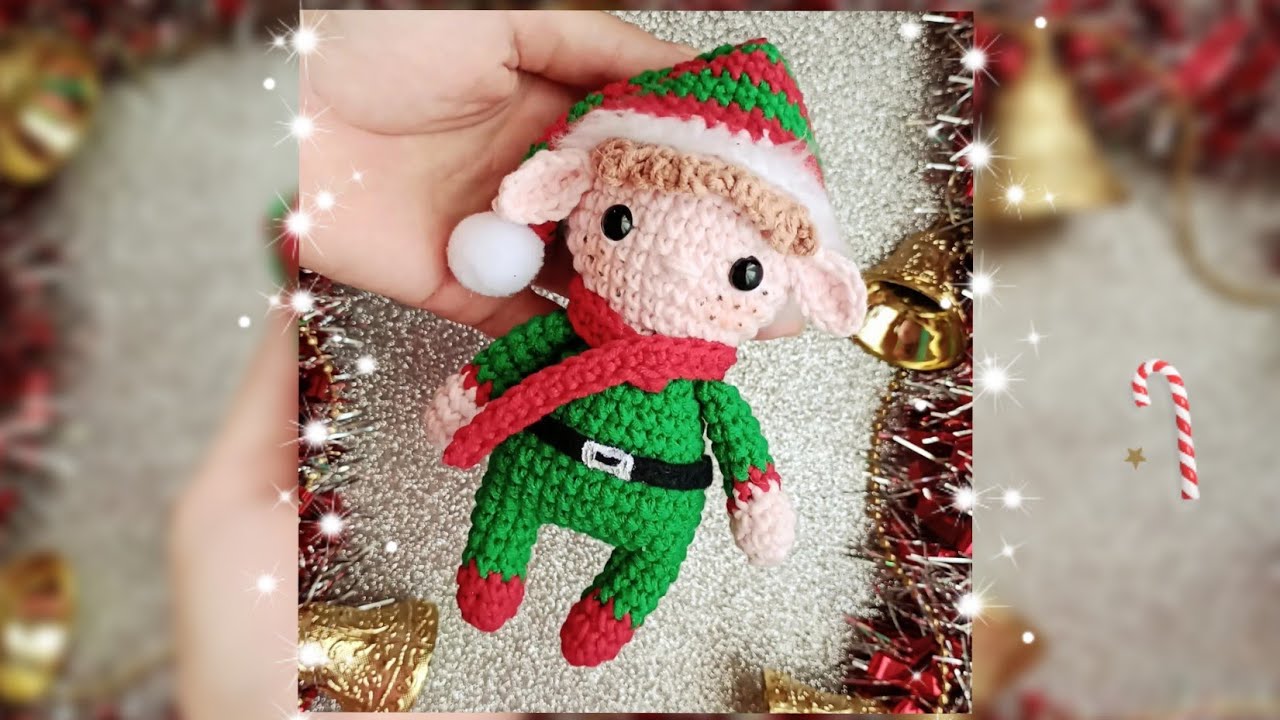 Enfeite de Natal em crochê: Aprenda a fazer um Duende de Natal 🎄