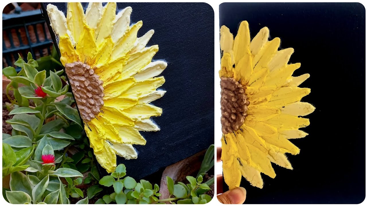 Sunflower 3D Painting | Easy & Beautiful 3D Acrylic Painting Tutorial 🌻 🌻 🌻 