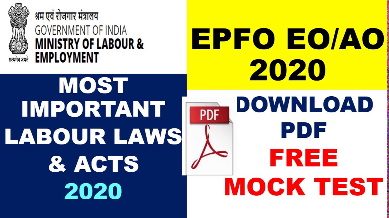 EPFO Enforcement Officer 2020 | Download PDF | Important Labour Laws | Free Mock test Register
