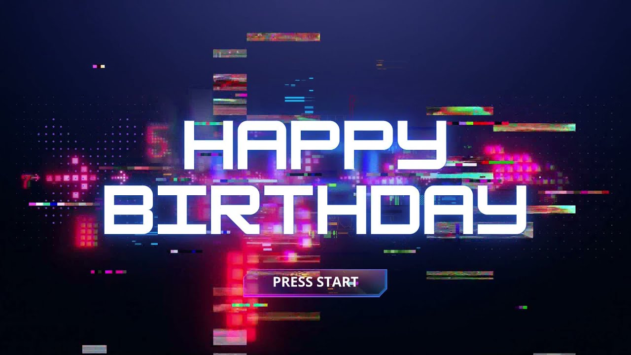 2 Hour Gaming Theme Happy Birthday Background for Video Gamer Party