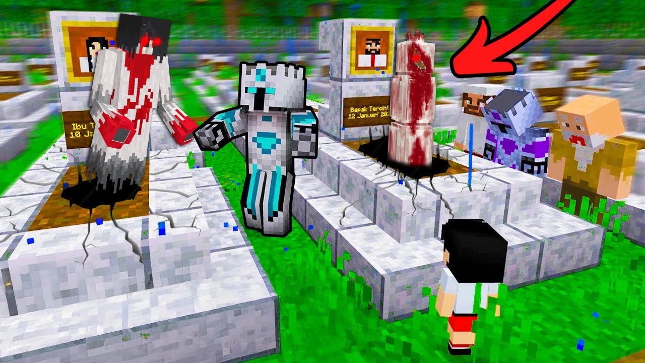 SERAM!!! MAMAKU SELAMA INI PENGABDI SETAN, BANGKIT DARI KUBUR MINECRAFT! SEMUA WARGA PANIK!!!