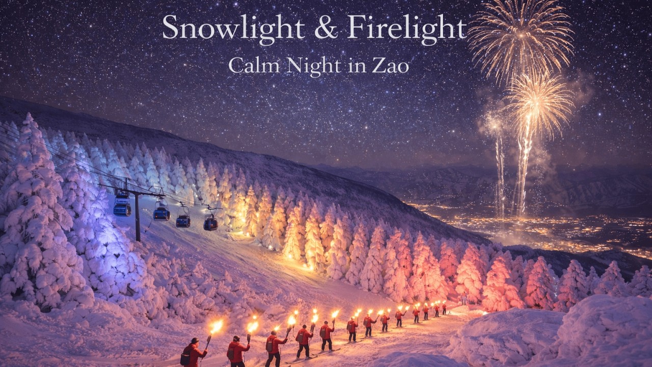 Snowlight & Firelight | Calm Night in Zao